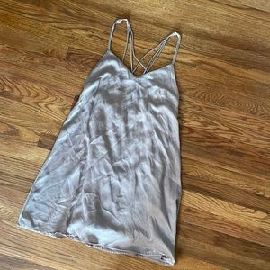 Silky metallic strap dress